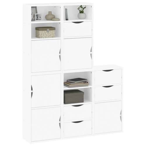 Bočni ormarići 5 kom ODDA bijeli 40x24x79 cm puno drvo bor - Bijela 1 5 shelves 5 drawers Cijena