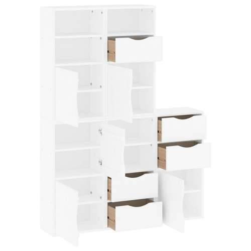 Bočni ormarići 5 kom ODDA bijeli 40x24x79 cm puno drvo bor - Bijela 1 5 shelves 5 drawers Cijena