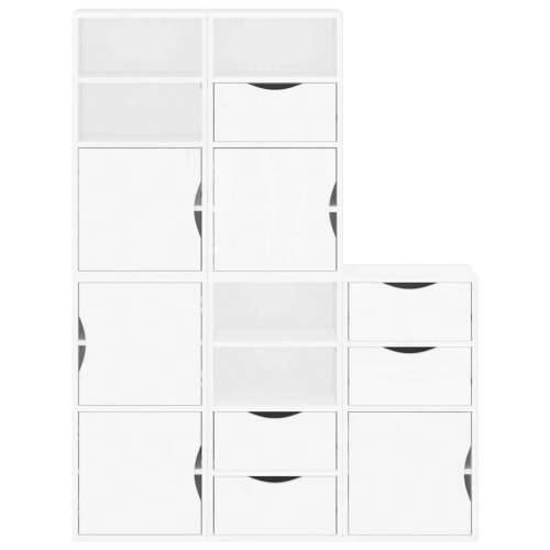 Bočni ormarići 5 kom ODDA bijeli 40x24x79 cm puno drvo bor - Bijela 1 5 shelves 5 drawers Cijena