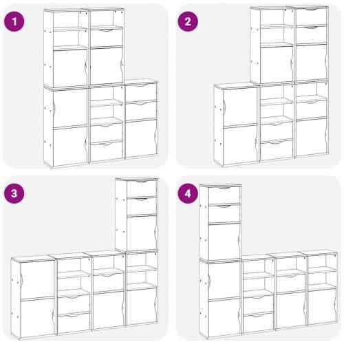 Bočni ormarići 5 kom ODDA bijeli 40x24x79 cm puno drvo bor - Bijela 1 5 shelves 5 drawers Cijena