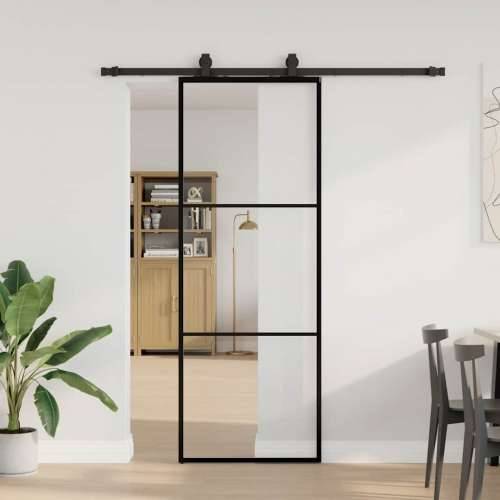 Klizna vrata s priborom crna 76 x 205 cm od ESG stakla - 2 vodoravne šipke 76 x 205 cm (klizna vodilica od 183 cm) 1 Cijena