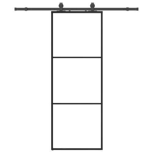 Klizna vrata s priborom crna 76 x 205 cm od ESG stakla - 2 vodoravne šipke 76 x 205 cm (klizna vodilica od 183 cm) 1 Cijena