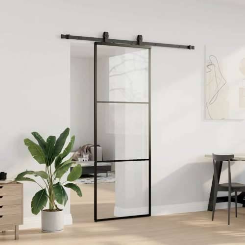Klizna vrata s priborom crna 76 x 205 cm od ESG stakla - 2 vodoravne šipke 76 x 205 cm (klizna vodilica od 183 cm) 1 Cijena