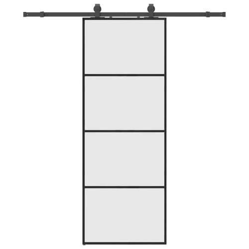 Klizna vrata s priborom crna 76 x 205 cm od ESG stakla - Crna Matirano 76 x 205 cm (klizna vodilica od 183 cm) 1 Cijena