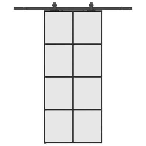 Klizna vrata s priborom crna 90 x 205 cm od ESG stakla - Crna Matirano 90 x 205 cm (klizna vodilica od 183 cm) 1 Cijena