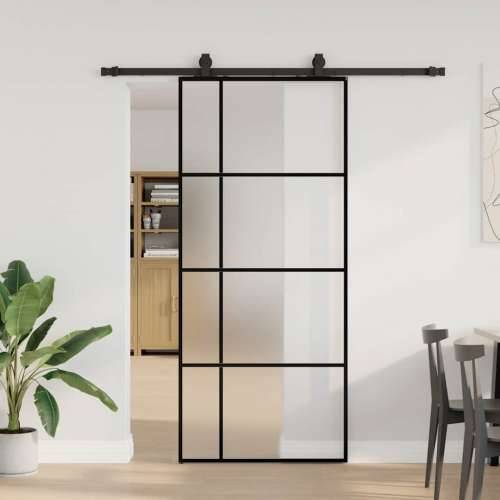 Klizna vrata s priborom crna 90 x 205 cm od ESG stakla - Crna 90 x 205 cm (klizna vodilica od 183 cm) 1 Matirano Cijena