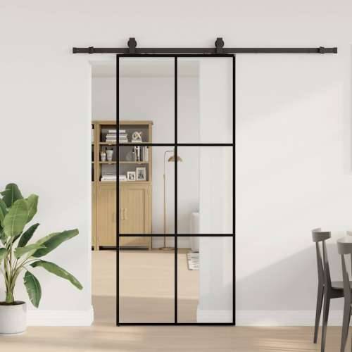Klizna vrata s priborom crna 90 x 205 cm od ESG stakla - 90 x 205 cm (klizna vodilica od 200 cm) 1 3 x 2 grids Cijena