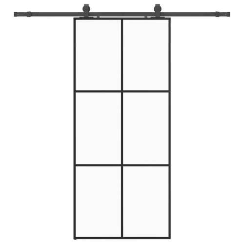 Klizna vrata s priborom crna 90 x 205 cm od ESG stakla - 90 x 205 cm (klizna vodilica od 200 cm) 1 3 x 2 grids Cijena