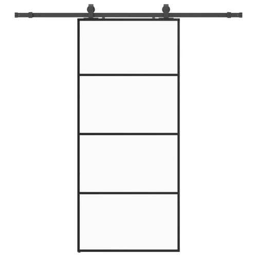 Klizna vrata s priborom crna 90 x 205 cm od ESG stakla - Crna 90 x 205 cm (klizna vodilica od 200 cm) 1 Transparentan Cijena