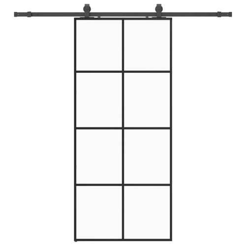Klizna vrata s priborom crna 90 x 205 cm od ESG stakla - Crna 90 x 205 cm (klizna vodilica od 200 cm) 1 Transparentan Cijena