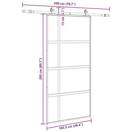 Klizna vrata s priborom crna 102,5 x 205 cm kaljeno staklo - black, matt and transparent 102.5 x 205 cm (200 cm sliding rail) 1  Cijena