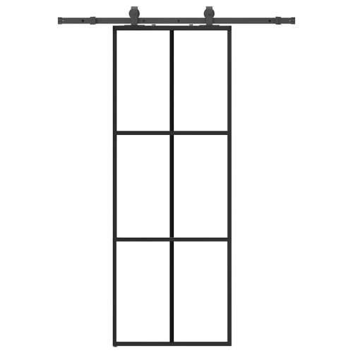 Klizna vrata s priborom crna 76 x 205 cm od ESG stakla - 76 x 205 cm (152.5 cm sliding rail) 1 3 x 2 grids Cijena
