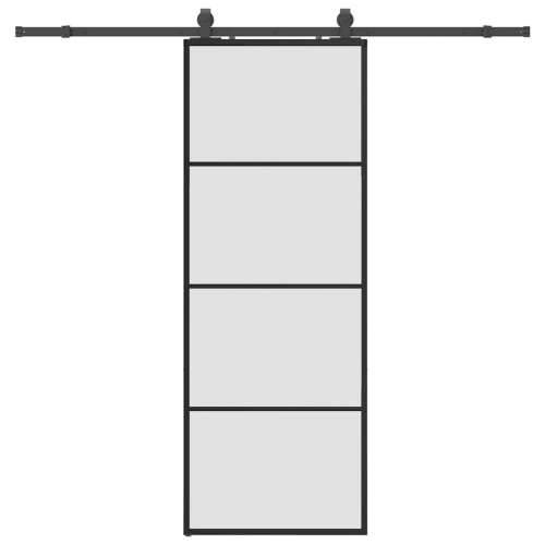 Klizna vrata s priborom crna 76 x 205 cm od ESG stakla - Crna 76 x 205 cm (213 cm sliding rail) 1 Matirano Cijena