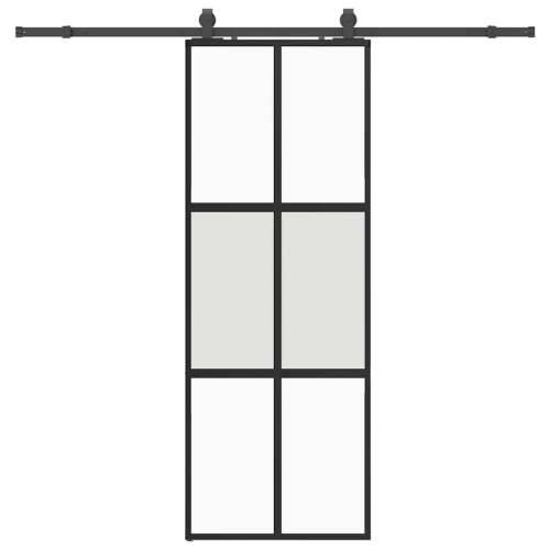 Klizna vrata s priborom crna 76 x 205 cm kaljeno staklo - black, matt and transparent 76 x 205 cm (213 cm sliding rail) 1 Mreže  Cijena