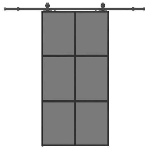 Klizna vrata s priborom crna 102,5 x 205 cm kaljeno staklo - Crna i tamnoprozirna 102.5 x 205 cm (213 cm sliding rail) 1 Mreže 4 Cijena