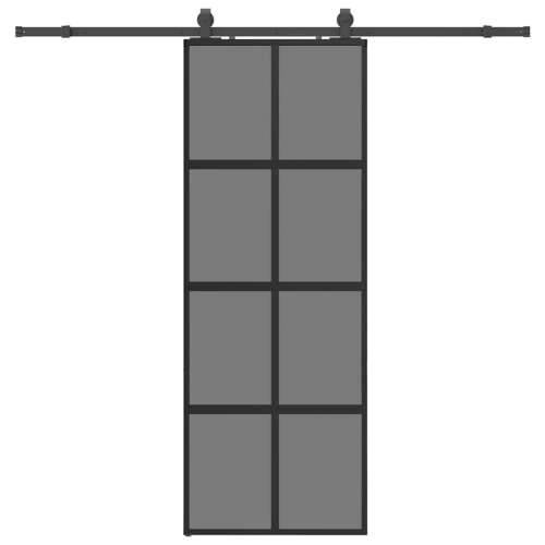 Klizna vrata s priborom crna 76 x 205 cm kaljeno staklo - Crna i tamnoprozirna 76 x 205 cm (213 cm sliding rail) 1 Mreže 4 x 2 Cijena