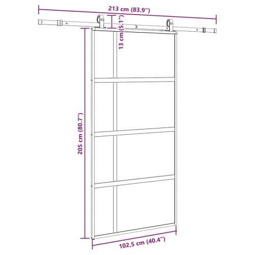 Klizna vrata s priborom crna 102,5 x 205 cm kaljeno staklo - black, matt and transparent 102.5 x 205 cm (213 cm sliding rail) 1  Cijena