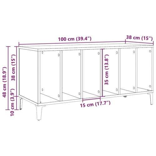 Ormarić za gramofone staro drvo 100x38x48 cm konstruirano drvo Cijena