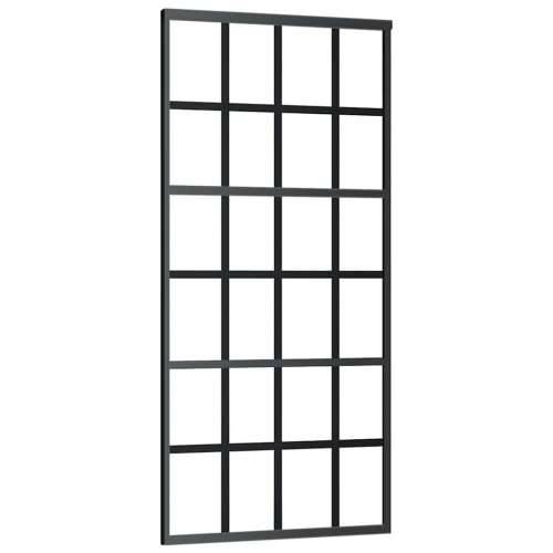 Klizna vrata s priborom crna 90 x 205 cm od ESG stakla - 6 x 4 grids 90 x 205 cm (klizna vodilica od 183 cm) 1 Cijena