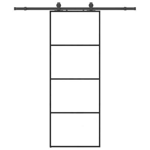 Klizna vrata s priborom crna 76 x 205 cm od ESG stakla - Crna Transparentan 76 x 205 cm (klizna vodilica od 183 cm) 1 Cijena