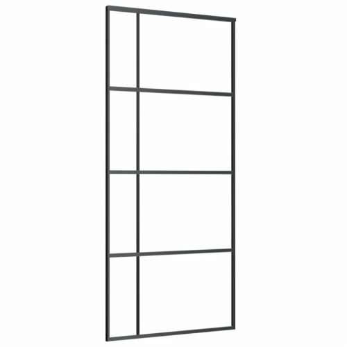 Klizna vrata s priborom crna 90 x 205 cm od ESG stakla - Crna Transparentan 90 x 205 cm (klizna vodilica od 183 cm) 1 Cijena