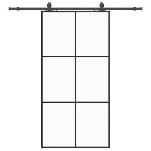 Klizna vrata s priborom crna 102 x 205 cm od ESG stakla - 102 x 205 cm (klizna vodilica od 200 cm) 1 3 x 2 grids Cijena