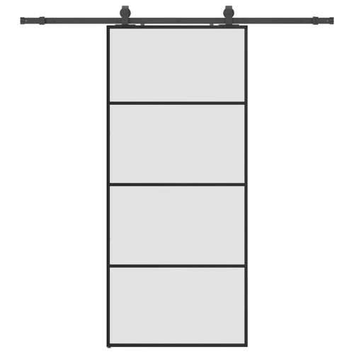 Klizna vrata s priborom crna 90 x 205 cm od ESG stakla - Crna 90 x 205 cm (klizna vodilica od 200 cm) 1 Matirano Cijena