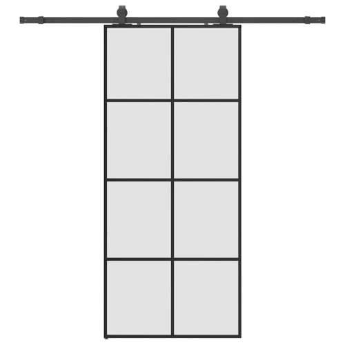 Klizna vrata s priborom crna 90 x 205 cm od ESG stakla - Crna 90 x 205 cm (klizna vodilica od 200 cm) 1 Matirano Cijena