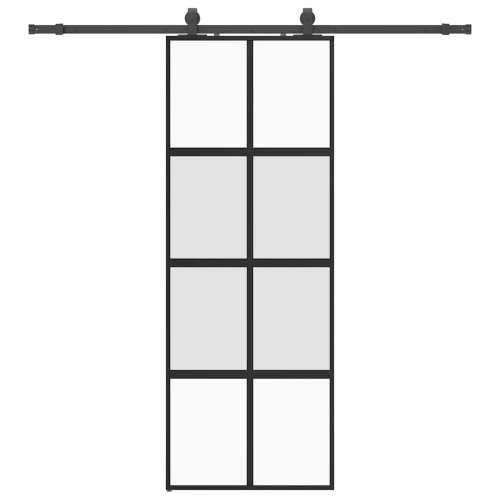 Klizna vrata s priborom crna 76 x 205 cm kaljeno staklo - Crna i mat 76 x 205 cm (klizna vodilica od 200 cm) 1 Matirano Cijena