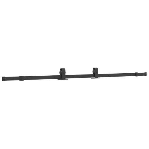 Klizna vrata s priborom crna 76 x 205 cm kaljeno staklo - 76 x 205 cm (213 cm sliding rail) 1 3 vodoravne šipke Cijena