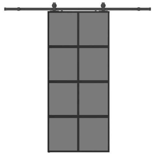 Klizna vrata s priborom crna 90 x 205 cm kaljeno staklo - Crna i tamnoprozirna 90 x 205 cm (213 cm sliding rail) 1 Mreže 4 x 2 Cijena
