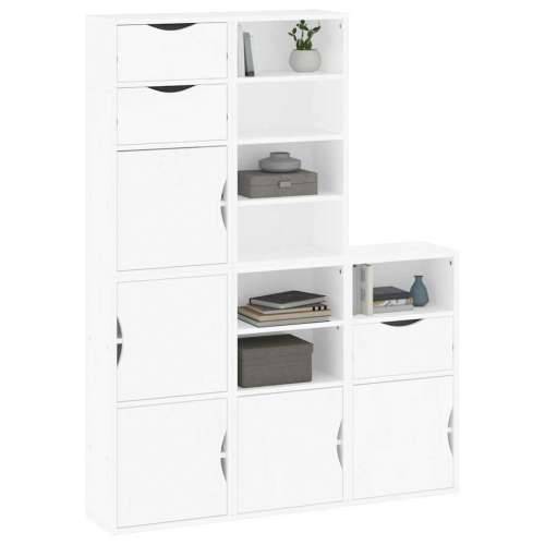 Bočni ormarići 5 kom ODDA bijeli 40x24x79 cm puno drvo bor - Bijela 1 7 shelves 3 drawers Cijena
