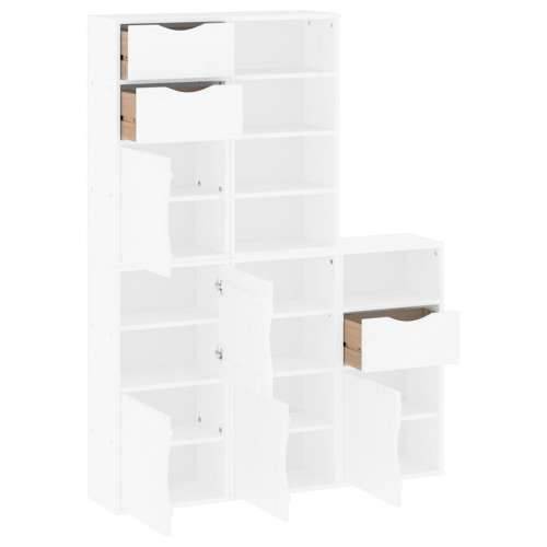 Bočni ormarići 5 kom ODDA bijeli 40x24x79 cm puno drvo bor - Bijela 1 7 shelves 3 drawers Cijena