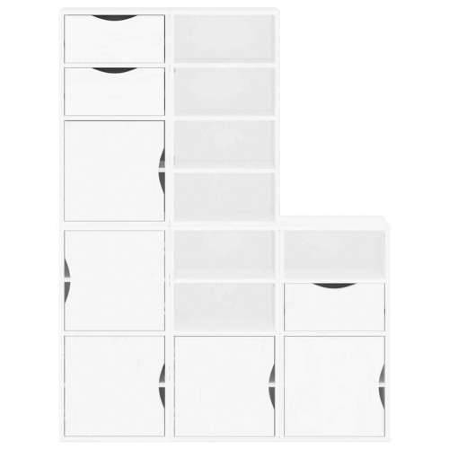 Bočni ormarići 5 kom ODDA bijeli 40x24x79 cm puno drvo bor - Bijela 1 7 shelves 3 drawers Cijena