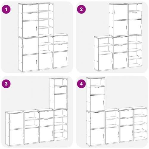 Bočni ormarići 5 kom ODDA bijeli 40x24x79 cm puno drvo bor - Bijela 1 7 shelves 3 drawers Cijena