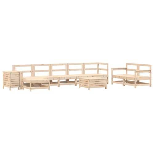 Vrtna garnitura - 10-dijelni set vrtnih sofa od masivne borovine - Prirodna boja bora 1 Cijena