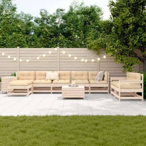 Vrtna garnitura - 10-dijelni set vrtnih sofa od masivne borovine - Prirodna boja bora 1 Cijena