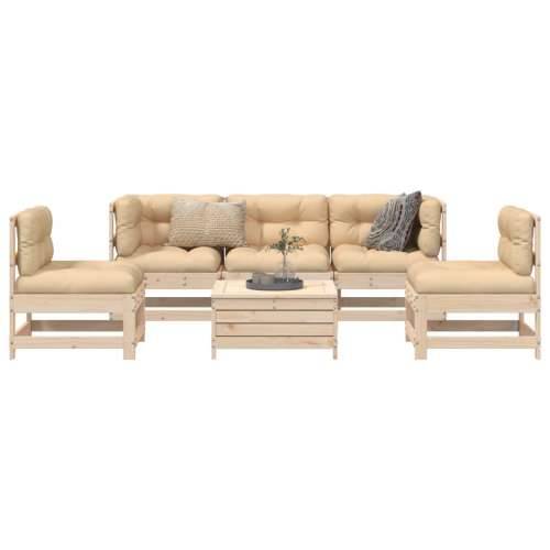 Vrtna garnitura - 6-dijelni set vrtnih sofa od masivne borovine - Prirodna boja bora 1 Cijena