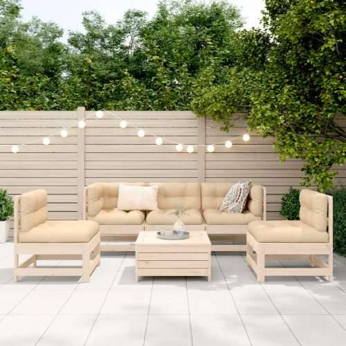 Vrtna garnitura - 6-dijelni set vrtnih sofa od masivne borovine - Prirodna boja bora 1 Cijena