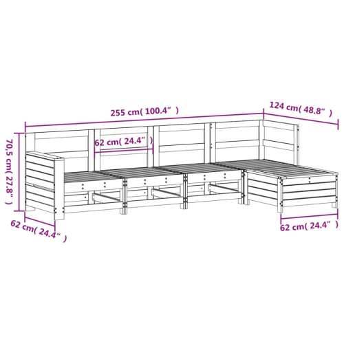 Vrtna garnitura - 5-dijelni set vrtnih sofa od masivne borovine - Prirodna boja bora 1 Cijena