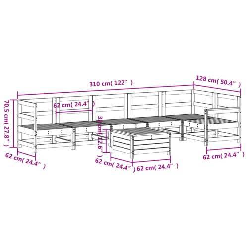 Vrtna garnitura - 7-dijelni set vrtnih sofa od masivne borovine - Prirodna boja bora 1 Cijena