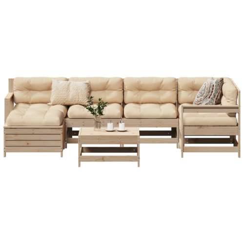 Vrtna garnitura - 7-dijelni set vrtnih sofa od masivne borovine - Prirodna boja bora 1 Cijena