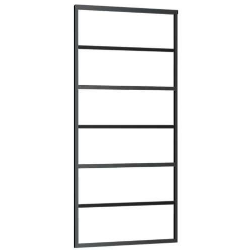 Klizna vrata s priborom crna 90 x 205 cm od ESG stakla - 5 vodoravnih šipki 90 x 205 cm (klizna vodilica od 183 cm) 1 Cijena