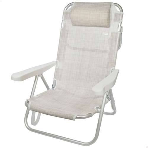 Sklopiva Stolica s Naslonom za Glavu Aktive Ibiza Bež 48 x 84 x 46 cm (2 kom.) Cijena