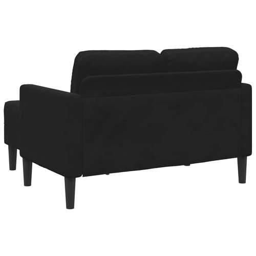Sofa 2-sjed s ležaljkom u obliku slova L crna 125 cm baršun - Crna Cijena