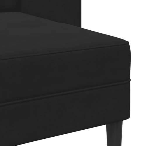Sofa 2-sjed s ležaljkom u obliku slova L crna 125 cm baršun - Crna Cijena