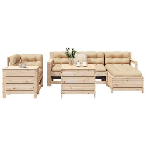 Vrtna garnitura - 7-dijelni set vrtnih sofa od masivne borovine - Prirodna boja bora 1 Cijena