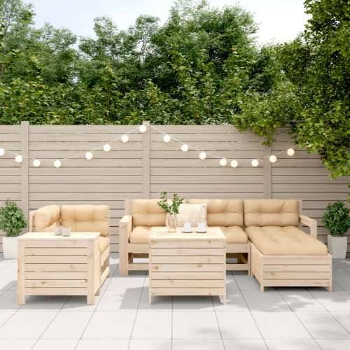 Vrtna garnitura - 7-dijelni set vrtnih sofa od masivne borovine - Prirodna boja bora 1 Cijena