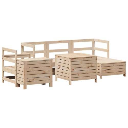 Vrtna garnitura - 7-dijelni set vrtnih sofa od masivne borovine - Prirodna boja bora 1 Cijena