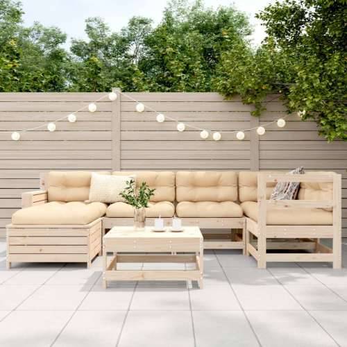 Vrtna garnitura - 7-dijelni set vrtnih sofa od masivne borovine - Prirodna boja bora 1 Cijena